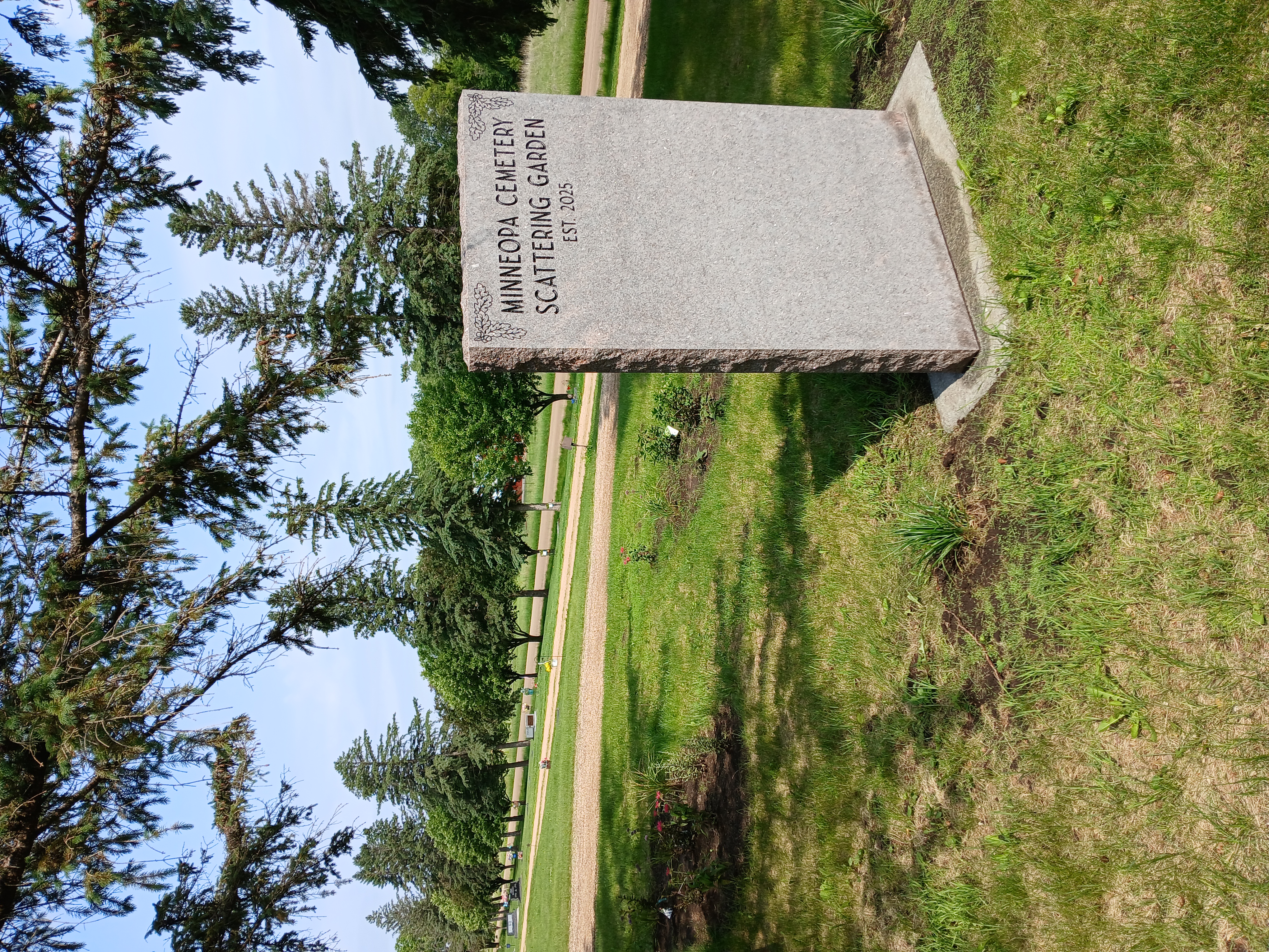 Photograph facing west of Minneopa Scattering Garden